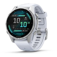 Garmin Fenix 8 AMOLED Sapphire 43mm Silver / White Silicone Band