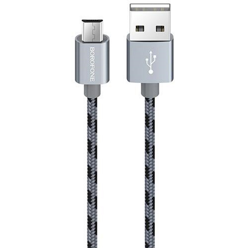 Кабель USB- MicroUSB/ Borofone BX24 / 1M / Серый