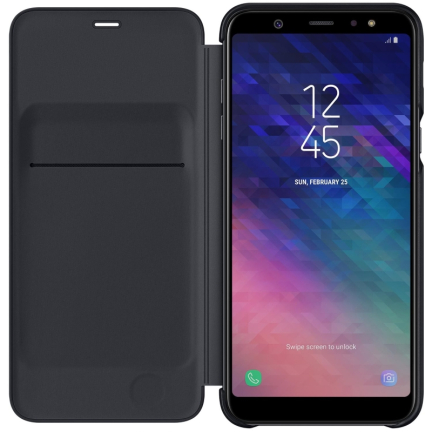 Чехол Galaxy A6 Plus Wallet Cover Black Black (Черный)