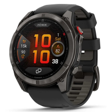 Garmin Fenix 8 Pro - 51 mm, AMOLED Sapphire, Carbon grey DLC titanium with Black/pebble grey silicone band (010-03199-01)