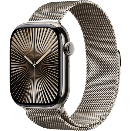 Apple Watch 10 42mm Natural Milanese Loop / Titanium Case